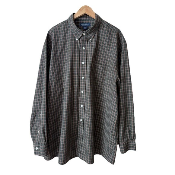Brooks Brothers Men’s Casual Cotton Button Down Shirt Plaid Army Green Size XXL - Picture 9 of 10